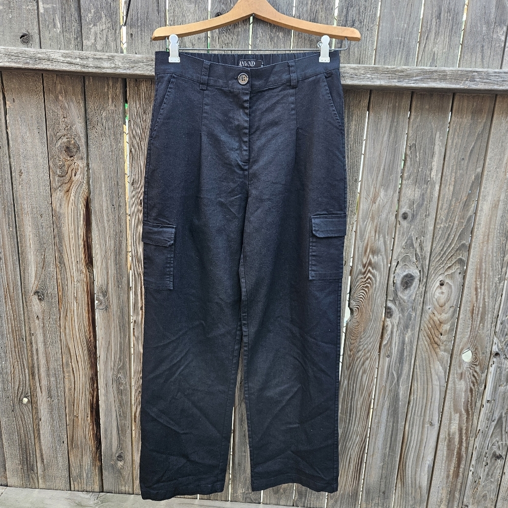ANWND Black Cargo Pants Women Size M